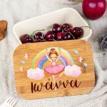 Παιδικό Δοχείο Φαγητού με το Όνομα του Παιδιού, Rainbow