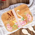 Παιδικό Δοχείο Φαγητού με το Όνομα του Παιδιού, Beautiful Swan