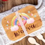 Παιδικό Δοχείο Φαγητού με το Όνομα του Παιδιού, Rainbow