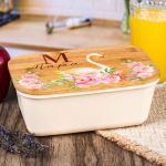 Παιδικό Δοχείο Φαγητού με το Όνομα του Παιδιού, Beautiful Swan