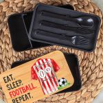 Δοχείου Φαγητού 2 Επιπέδων, με το Όνομα του Παιδιού, Red