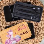 Δοχείου Φαγητού 2 Επιπέδων, με το Όνομα του Παιδιού, Unicorn