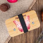 Δοχείου Φαγητού 2 Επιπέδων, με το Όνομα του Παιδιού, Butterfly