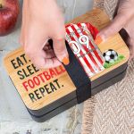 Δοχείου Φαγητού 2 Επιπέδων, με το Όνομα του Παιδιού, Red