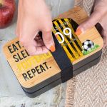 Δοχείου Φαγητού 2 Επιπέδων, με το Όνομα του Παιδιού, Yellow