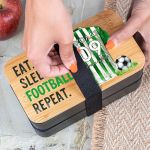 Δοχείου Φαγητού 2 Επιπέδων, με το Όνομα του Παιδιού, Green