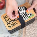 Δοχείου Φαγητού 2 Επιπέδων, με το Όνομα του Παιδιού, Black