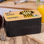 Δοχείου Φαγητού 2 Επιπέδων, με το Όνομα του Παιδιού, Yellow