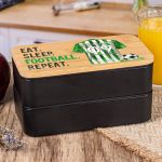 Δοχείου Φαγητού 2 Επιπέδων, με το Όνομα του Παιδιού, Green