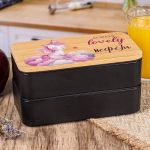 Δοχείου Φαγητού 2 Επιπέδων, με το Όνομα του Παιδιού, Unicorn