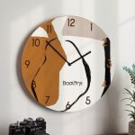 Ρολόι Τοίχου Ξύλινο με Όνομα και Σχέδιο Αφηρημένα Σχήματα