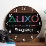 Παιδικό Ρολόι Τοίχου Ξύλινο για Αγόρι με Σχέδιο Ηλεκτρονικό