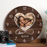 Ρολόι Τοίχου Ξύλινο με Όνομα και Σχέδιο Μητρική Αγάπη