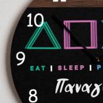 Παιδικό Ρολόι Τοίχου Ξύλινο για Αγόρι με Σχέδιο Ηλεκτρονικό