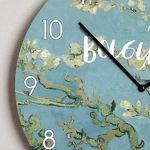 Ρολόι Τοίχου Ξύλινο με Όνομα και Σχέδιο Αμυγδαλιά