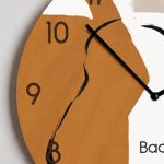 Ρολόι Τοίχου Ξύλινο με Όνομα και Σχέδιο Αφηρημένα Σχήματα