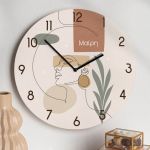 Ρολόι Τοίχου Ξύλινο με Όνομα και Σχέδιο Αφρικάνικη Αύρα