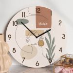 Ρολόι Τοίχου Ξύλινο με Όνομα και Σχέδιο Αφρικάνικη Αύρα