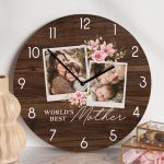 Ρολόι Τοίχου Ξύλινο με Όνομα και Σχέδιο Η καλύτερη μητέρα