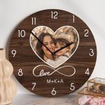 Ρολόι Τοίχου Ξύλινο με Όνομα και Σχέδιο Μητρική Αγάπη
