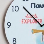 Παιδικό Ρολόι Τοίχου Ξύλινο για Αγόρι με Σχέδιο Καπετάνιος