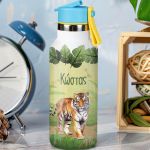 Παιδικό Παγούρι Θερμός με Όνομα & Καλαμάκι, Tiger King