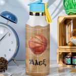 Παιδικό Παγούρι Θερμός με Όνομα & Καλαμάκι, Basket Love