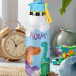 Παιδικό Παγούρι Θερμός με Όνομα & Καλαμάκι, Dinosaur Park