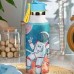 Παιδικό Παγούρι Θερμός με Όνομα & Καλαμάκι, Space Walk