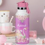Παιδικό Παγούρι Θερμός με Όνομα & Καλαμάκι, Sweet Swan