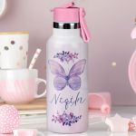 Παιδικό Παγούρι Θερμός με Όνομα & Καλαμάκι, Blossom Butterfly