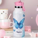 Παιδικό Παγούρι Θερμός με Όνομα & Καλαμάκι, Butterflies