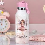 Παιδικό Παγούρι Θερμός με Όνομα & Καλαμάκι, Fairy In Swing