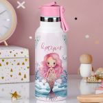 Παιδικό Παγούρι Θερμός με Όνομα & Καλαμάκι, Ocean Mermaid