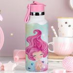 Παιδικό Παγούρι Θερμός με Όνομα & Καλαμάκι, Purple Mermaid