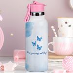 Παιδικό Παγούρι Θερμός με Όνομα & Καλαμάκι, Butterflies