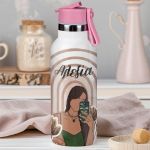 Παιδικό Παγούρι Θερμός με Όνομα & Καλαμάκι, Selfie Moment