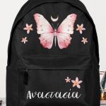 Σχολική Τσάντα Δημοτικού, Μαύρο Χρώμα, Pink Butterfly