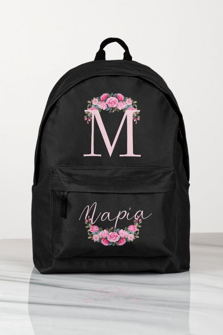 Σχολική Τσάντα Δημοτικού, Μαύρο Χρώμα, Cute Floral