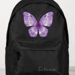 Σχολική Τσάντα Δημοτικού, Μαύρο Χρώμα, Purple Butterfly