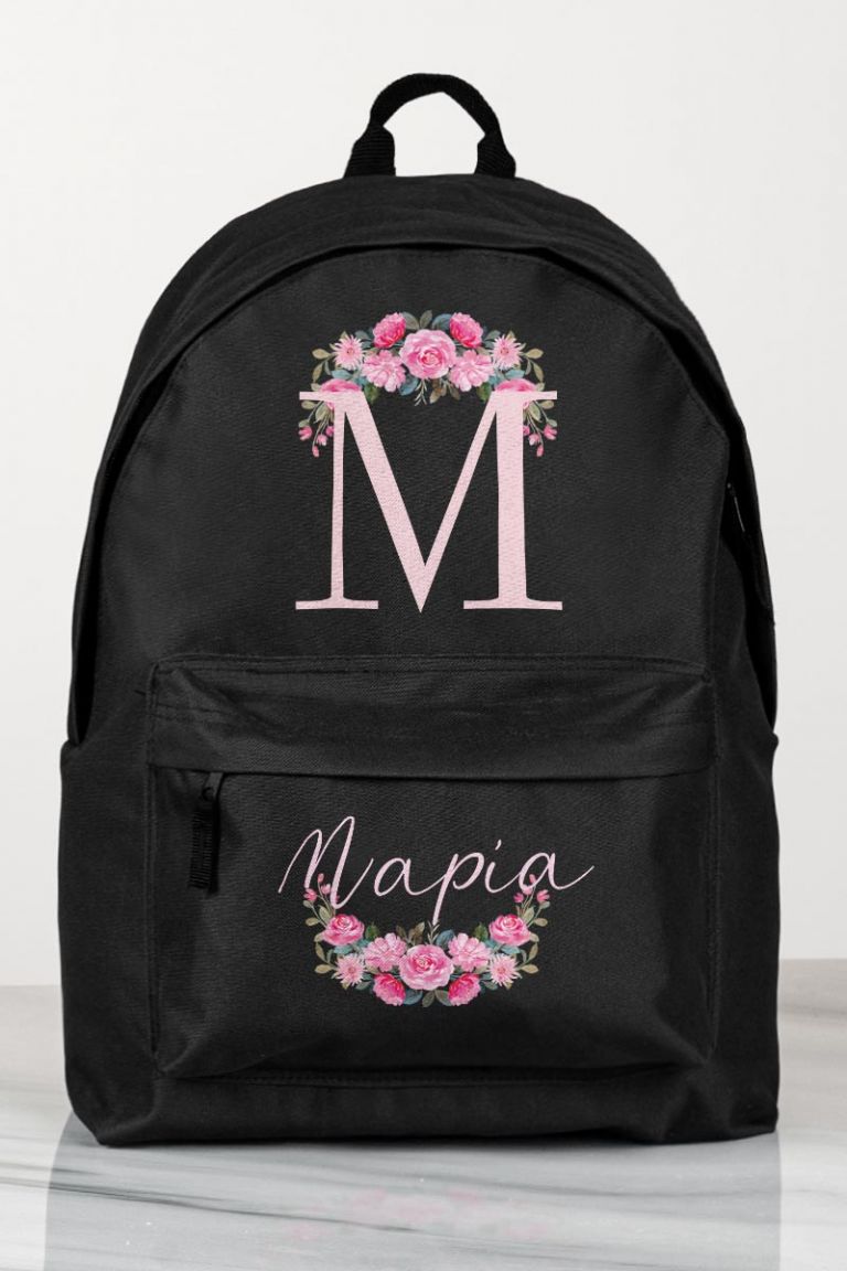 Σχολική Τσάντα Δημοτικού, Μαύρο Χρώμα, Cute Floral
