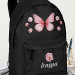Σχολική Τσάντα Δημοτικού, Μαύρο Χρώμα, Cute Butterfly