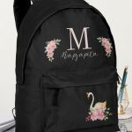 Σχολική Τσάντα Δημοτικού, Μαύρο Χρώμα, Cute Swan