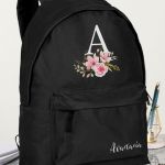 Σχολική Τσάντα Δημοτικού, Μαύρο Χρώμα, Pink Roses