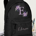 Σχολική Τσάντα Δημοτικού, Μαύρο Χρώμα, Purple Wildflower
