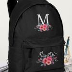 Σχολική Τσάντα Δημοτικού, Μαύρο Χρώμα, Pink Garden