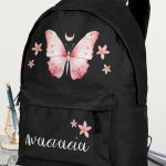 Σχολική Τσάντα Δημοτικού, Μαύρο Χρώμα, Pink Butterfly