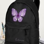 Σχολική Τσάντα Δημοτικού, Μαύρο Χρώμα, Purple Butterfly