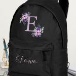 Σχολική Τσάντα Δημοτικού, Μαύρο Χρώμα, Purple Wildflower