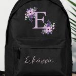 Σχολική Τσάντα Δημοτικού, Μαύρο Χρώμα, Purple Wildflower